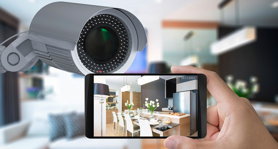 security camera with a cell phone security display